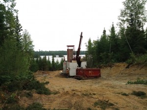 Drillers work at the Borden Lake South property.