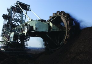 Surface coal mining.