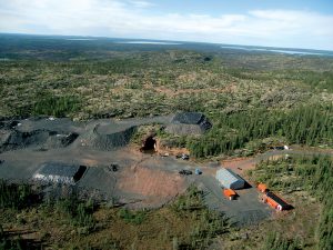 Aerial view of Fortune Minerals' workings at its NICO development in NWT.