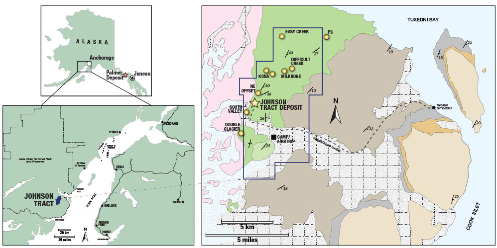 Location of HighGold Mining's Johnson Tract project in Alaska. Credit: HighGold Mining