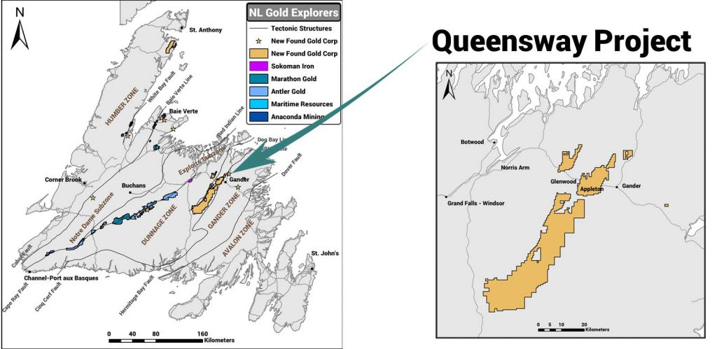 New Found Gold's Queensway project in Newfoundland. Credit: New Found Gold