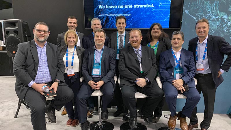 A panel organized by Maestro Digital Mines at this year's PDAC was moderated by TVO journalist Steve Paiken (middle, back row). Credit: Maestro Digital Mines