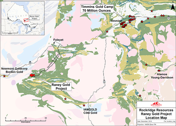 Rockridge Resources' Raney gold project near Timmins, Ont. Credit: Rockridge Resources