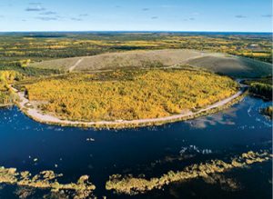 Far left: The rehabilitated Claude mining area. Credit: Orano Canada