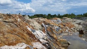 An outcrop at Probe Metals’ Val-d’Or East gold project in Quebec Credit: Probe