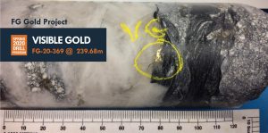 Visible gold from FG project Credit: KORE