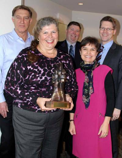 Britannia Mine Museum executive director Kirstin Clausen and her Board of Directors with BCMA Award of Merit.