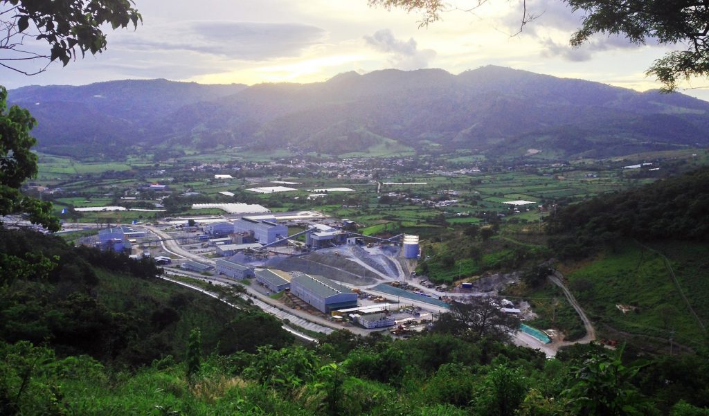 Overview of the Escobal mine facing west, with San Rafael las Flores in background. Credit: Tahoe Resources