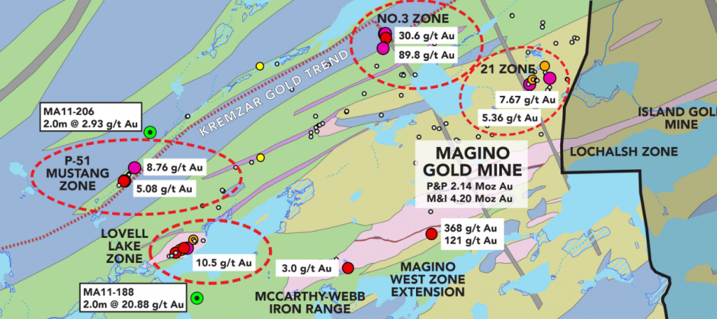 Magino deposit and exploration targets Credit: Argonaut Gold