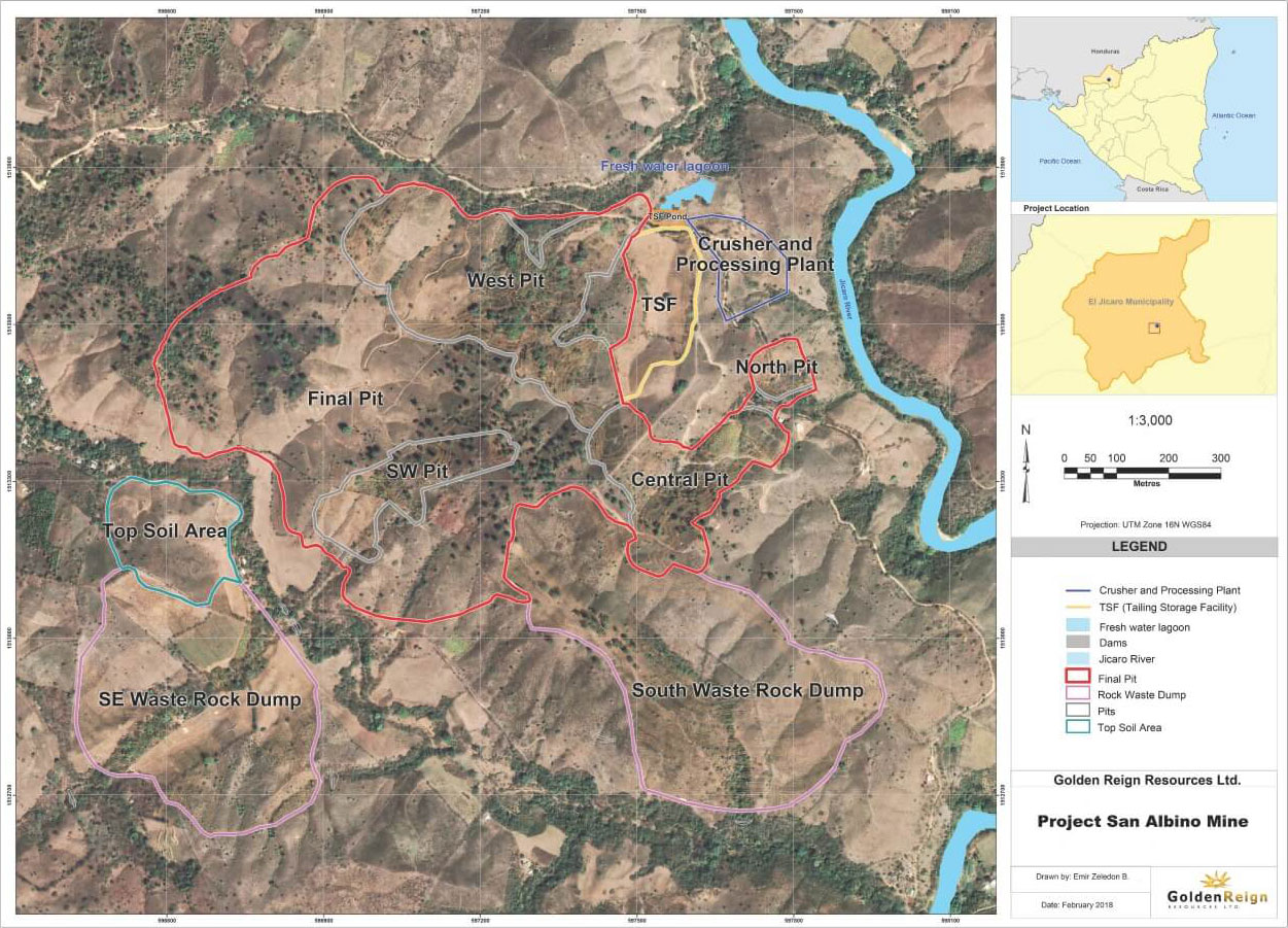 Proposed San Albino mine layout Credit: Mako