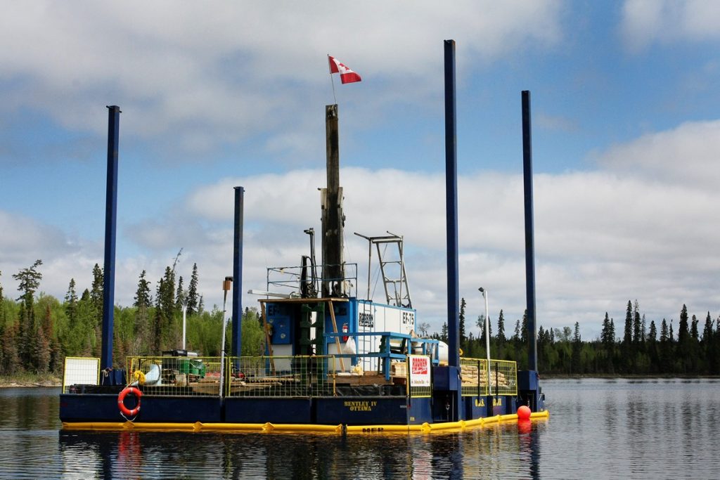Springpole drill barge Credit: First Mining