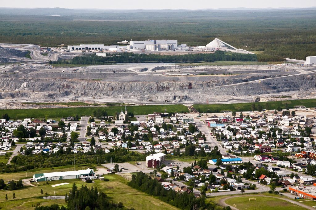 Aerial view of Malartic town and Canadian Malartic mine Credit: Agnico Eagle
