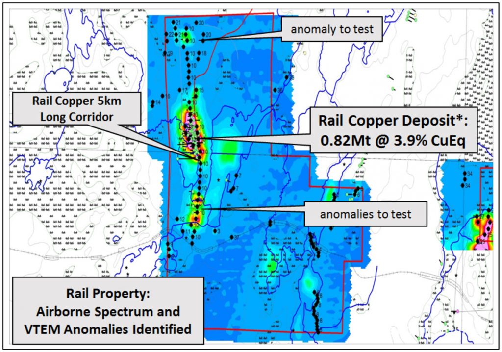 Geophysical anomalies at Rail Credit: Rockcliff