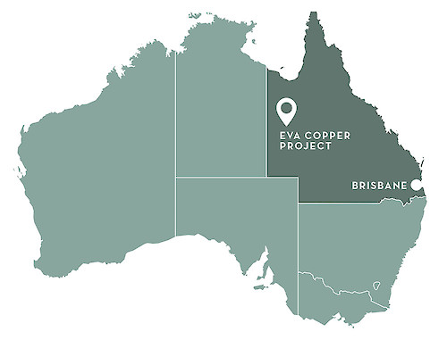 Location of Copper Mountain Mining's Eva project, in Queensland, Australia. Credit: Copper Mountain Mining