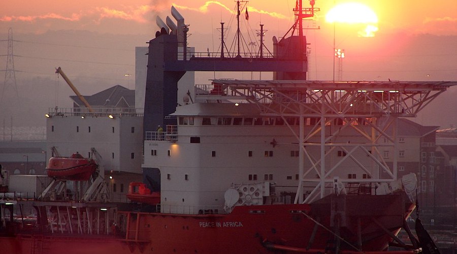 De Beers and Orange Business Services said the solution was successfully piloted on board the MV Mafuta, pictured here. (Image by Gary, Wikimedia Commons).