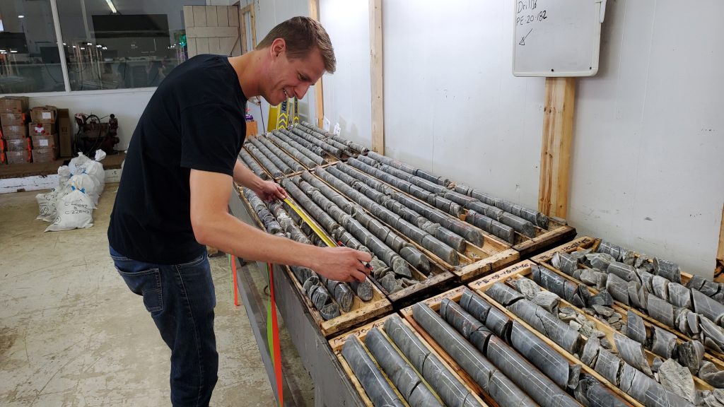 At the core shack at Amex Exploration's Perron gold project, in Quebec. Credit: Amex Exploration