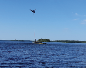 Barge drilling at Bonterra Resources' Gladiator project in Quebec Credit: Bonterra Resources