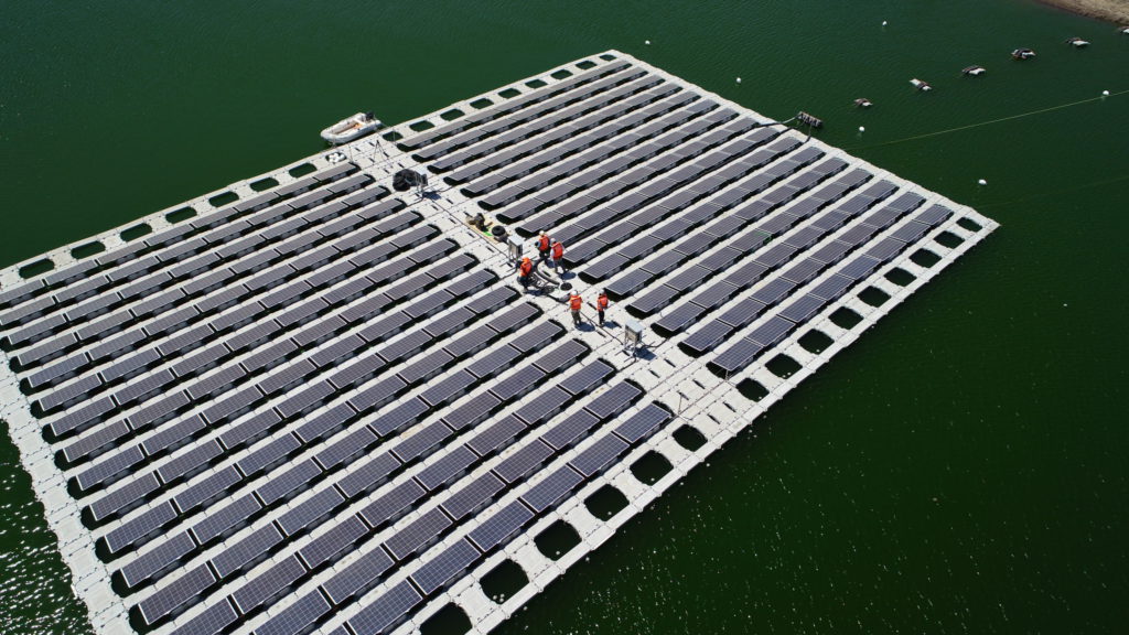 Floating solar farm