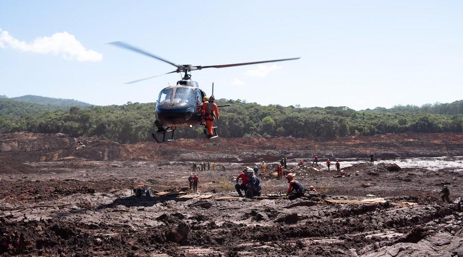 Aftermath of the collapse of the tailings dam at Vale’s Córrego do Feijão iron ore mine in Brazil.